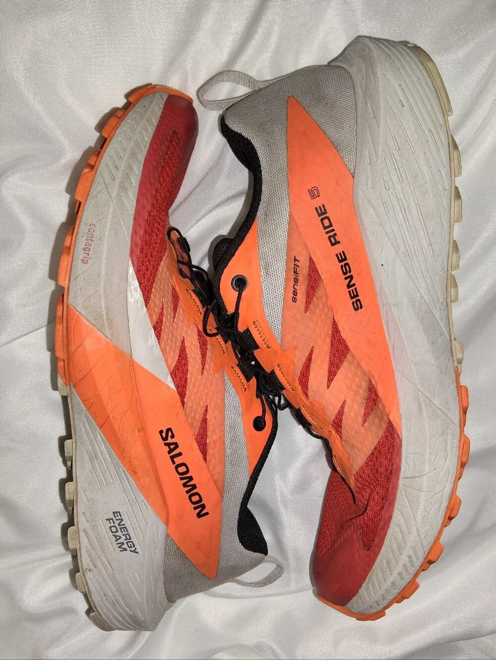 Salomon Sense Ride 5 Trail Shoes - Orange & Red (HIKING/RUNNING SHOES)